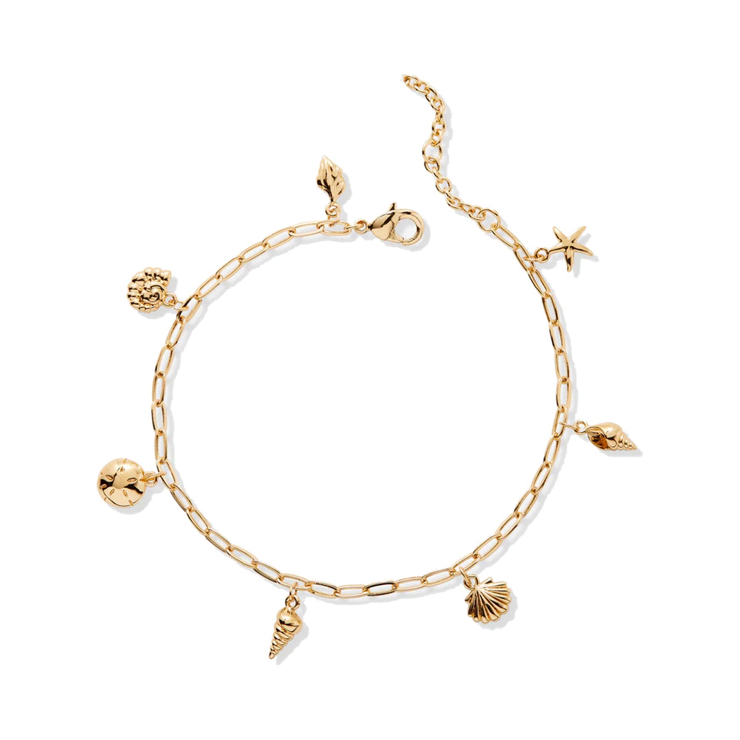 Shell and Starfish Beach Charm Bracelet