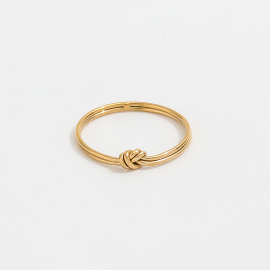 18K Gold Plated Dainty Knot Stainless Steel Ring