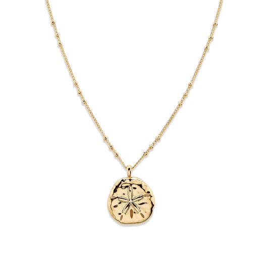 18K Gold Plated Sand Dollar Pendant Necklace