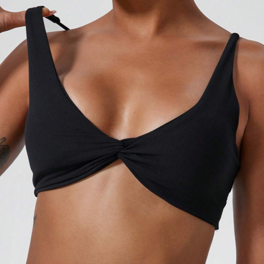 Yoga Sports Bra With Twist-Front Detail