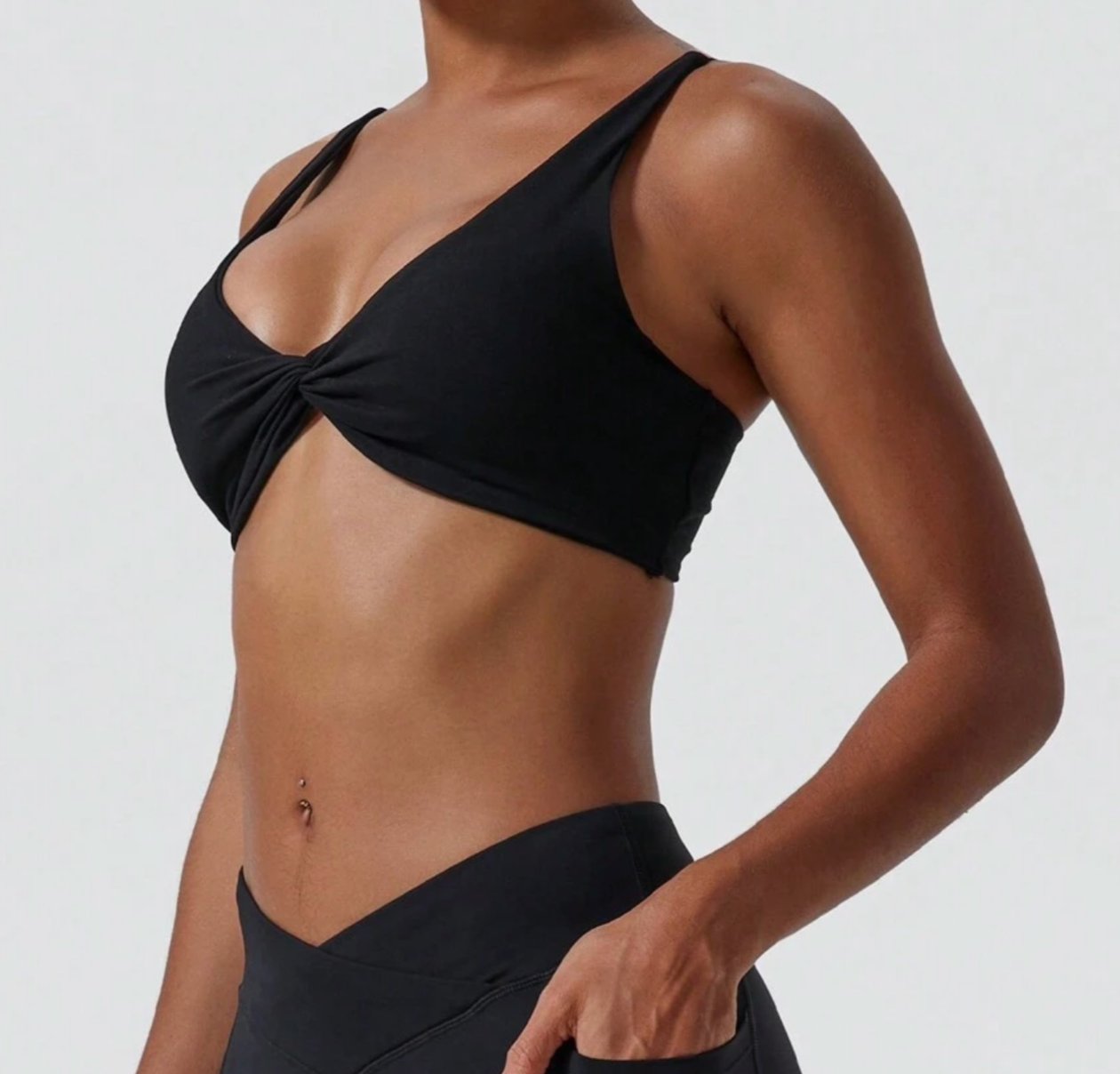 Yoga Sports Bra With Twist-Front Detail